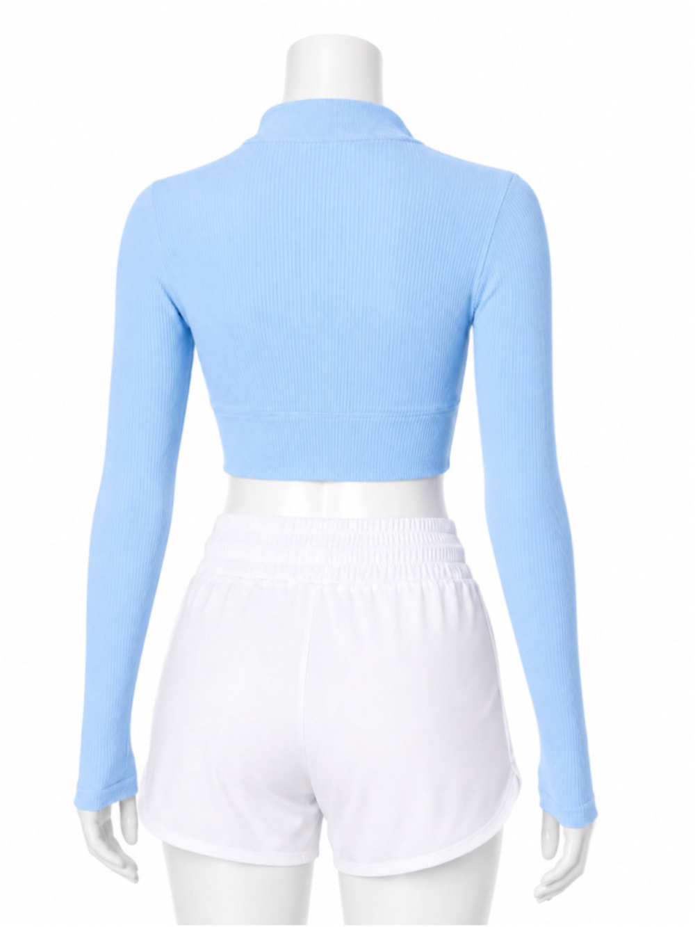 Forever 21 Active Powder Blue Cropped Zip-Up Jacket – Size M - Picture 7 of 7